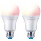 4lite WiZ Connected LED Smart A60 Bulb Wifi & Bluetooth ES (E27) Colour Changing, Tuneable White & Dimmable - Twin Pack