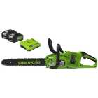 Greenworks Cordless Chainsaw with 2 Batteries & Charger