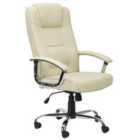 Alphason Houston Leather Office Chair - Cream