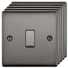BG 2 Way 20A 16Ax Screwed Raised Plate Single Switch - Black Nickel - Pack of 5
