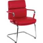 Teknik Deco Faux Leather Visitors Chair - Red