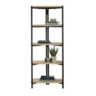 Teknik Industrial Chunky 4-Shelf Bookcase - Oak/Black