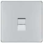BG Screwless Flat Plate Screw Type Single Master Telephone Socket - Polished Chrome