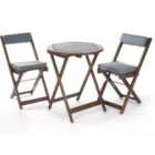 Greenhurst Raffles Bistro Set with Cushions - Grey