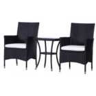 Outsunny Rattan Bistro Set - Black