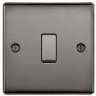 BG 2 Way 20A 16Ax Screwed Raised Plate Single Switch - Black Nickel