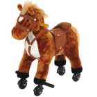 Jouet Kids Plush Ride On Walking Horse with 40cm Seat Height & Sound - Brown