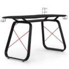 Equinox Gaia Gaming Desk - Black/Red