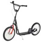 HOMCOM Kids 90-96cm Kick Scooter with Adjustable Handlebar, Inflatable Wheels & Brakes - Black