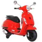 Reiten Kids Vespa Ride On Motorcycle 6V with LED Lights - Red