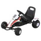 HOMCOM Kids Adjustable Seat PP Pedal Go-Kart - White