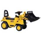 HOMCOM Kids Ride-On Bulldozer Truck with Storage & Walker Handle - Yellow/Black