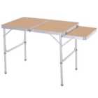 Outsunny Aluminium Extendable Picnic Table - Natural