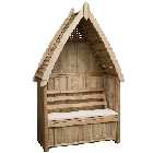 Zest Cheltenham Garden Arbour with Storage Box & Seat Cushion - Stone