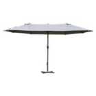 Outsunny 4.6m Double Canopy Parasol (base not included) - Light Grey