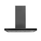 Russell Hobbs RHICH904DB Midnight Collection 90cm Wide Glass and Steel Island Cooker Hood - Black