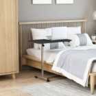 HOMCOM C Shaped Mobile Sofa Over Bed Side Table With Castors and Brake Black