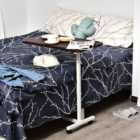 HOMCOM C Shaped Mobile Sofa Over Bed Side Table With Castors and Brake Brown