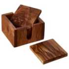 Premier Housewares Kora Square Coasters With Holder - Set of 4
