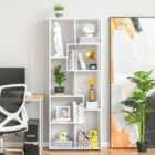 HOMCOM 178cm Eight Shelf Bookcase Multi Size Shelving Unit White