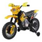 HOMCOM Kids Electric Ride On Motorbike 6V Battery Power - Yellow