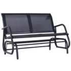 Outsunny Double Gliding Bench Chair - Black