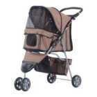 PawHut 3 Wheel Pet Stroller Pram - Coffee