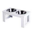PawHut Elevated Duo Pet Feeder - White
