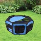 HOMCOM Foldable Pet Playpen - Blue/Black