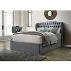 Warwick Grey Velvet Ottoman Storage Bed Double