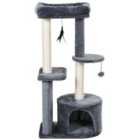 PawHut Plush and Sisal Cat Tree Activity Centre