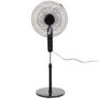 HOMCOM Free-Standing Oscillating Timer Fan with Remote - Black