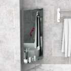 HOMCOM Corner Mirror Bathroom Storage Cabinet S/Steel