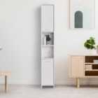 HOMCOM Slimline Freestanding Storage Cabinet With Door Cupboard And Shelves White