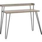 Dorel Haven Retro Desk with Riser - Grey Oak