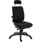 Teknik Ergo Plus Executive Operator Office Chair with Back Support and Headrest - Black