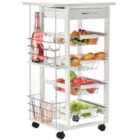 Multi-function Kitchen Island Trolley - White