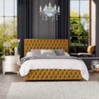 Laurence Llewelyn Bowen Seren Ottoman Storage Bed Plush Velvet Ochre Double