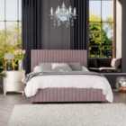 Laurence Llewelyn Bowen Estella Ottoman Storage Bed Plush Velvet Blush Double