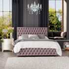 Laurence Llewelyn Bowen Seren Ottoman Storage Bed Plush Velvet Blush Single
