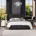 Laurence Llewelyn Bowen Estella Ottoman Storage Bed Mirazzi Velvet Black Single