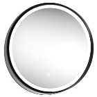 Sensio Byron Colour Changing Matt Black Round LED Mirror - 600mm