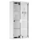 HOMCOM Medicine Cabinet, Stainless Steel With Glass Door - Silver