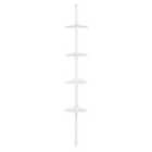 Premier Housewares Corner Shelf Unit 4 Tier/Tension Spring Mount - White