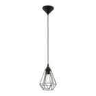 Tarbes Geometric Black Wire Pendant Small
