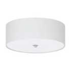 Pasteri White Fabric Flush Ceiling Light