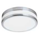 Palermo Chrome and Satin Glass Bathroom Flush Ceiling Light