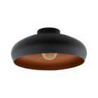 Magano Black and Copper Retro Flush Ceiling Light