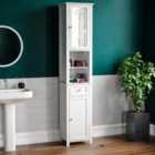 Bath Vida Priano 2 Door Tall Cabinet With Mirror - White