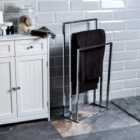 Bath Vida 3 Tier Towel Stand, Square - Silver